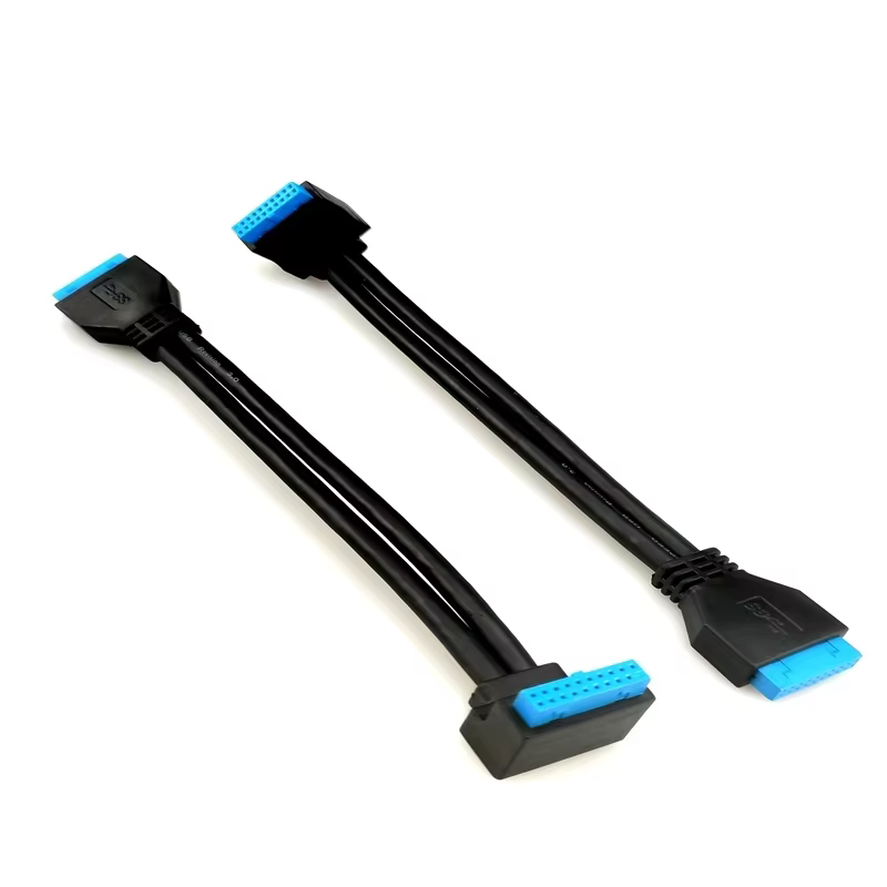 20pin USB 3.0 90° 镀锡铜导体 主板 USB 接口转接线