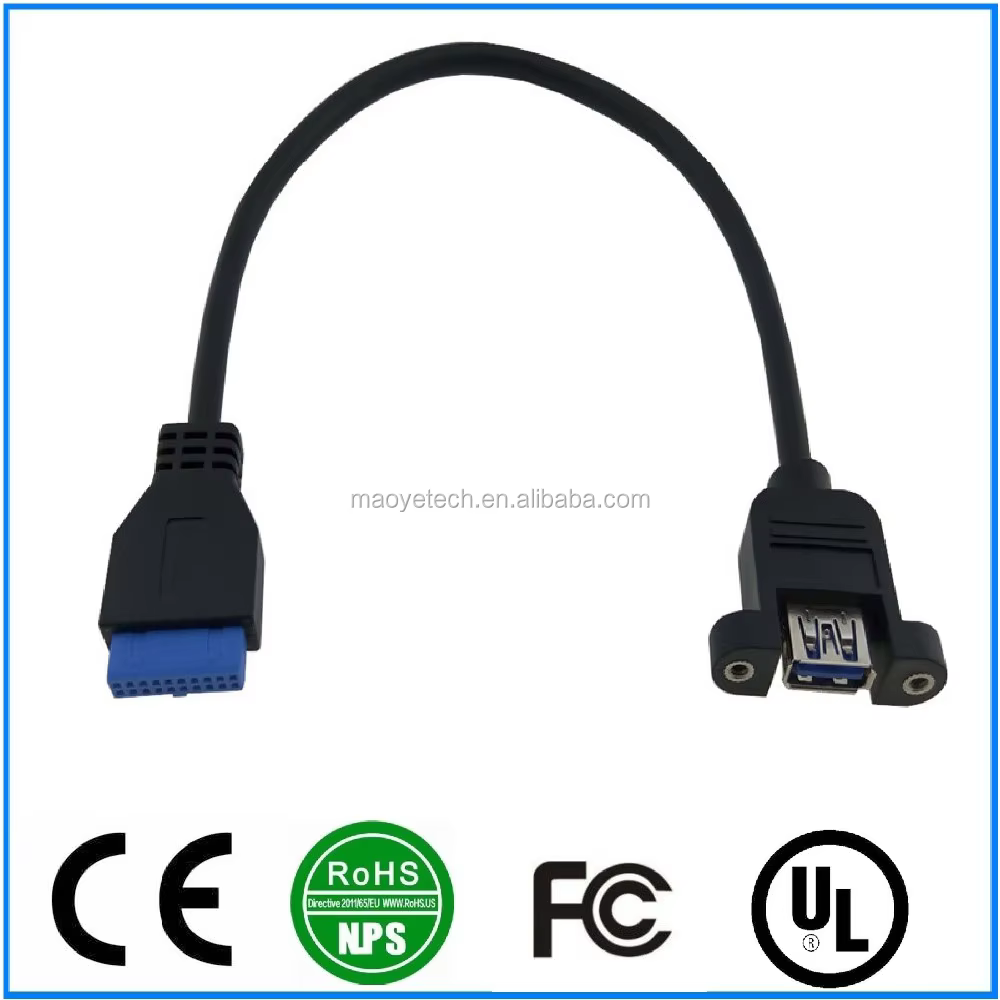 19Pin USB 3.0 屏蔽 主板 USB 接口转接线