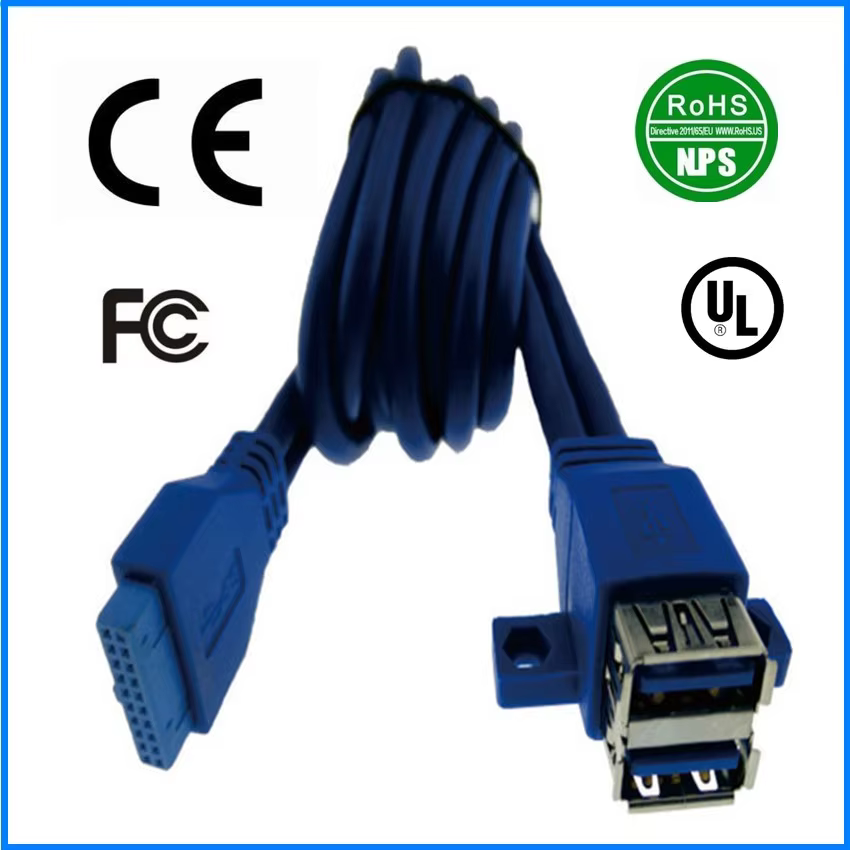 19Pin USB 3.0 屏蔽 主板 USB 接口转接线