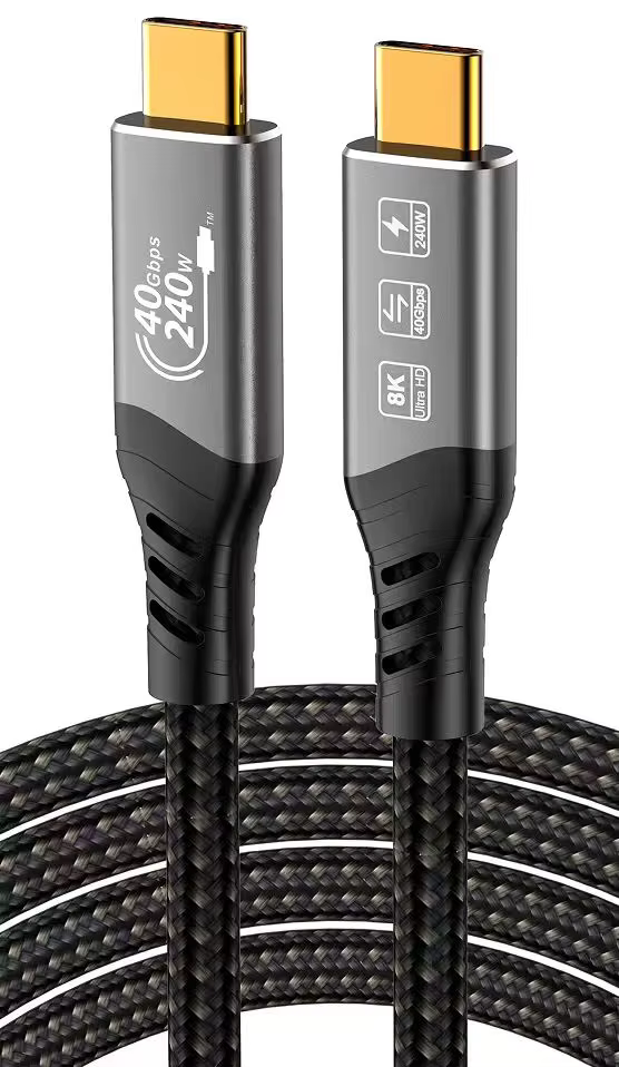 Type-C 轉 Type-C 1m 屏蔽 USB4 40Gbps PD 240W 全功能傳輸線