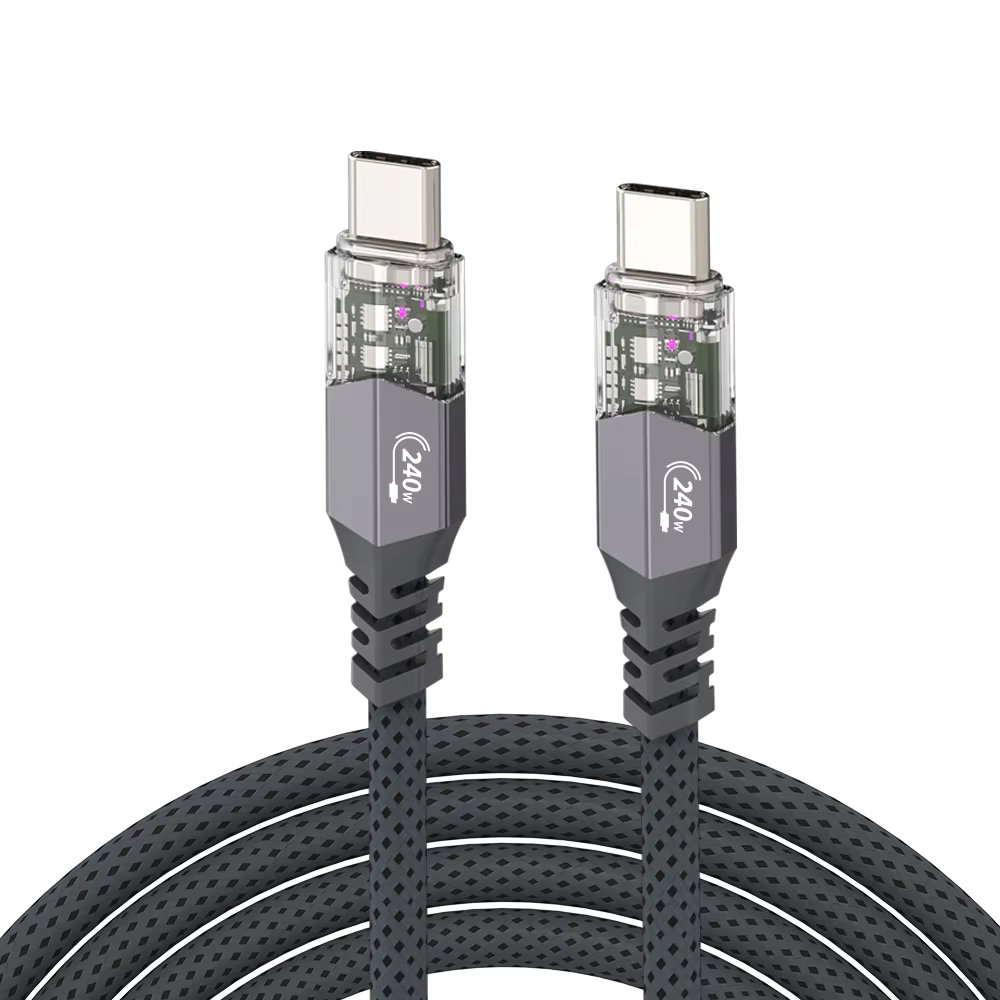 USB-C 轉 USB-C 240W 屏蔽 USB 2.0 資料與充電線