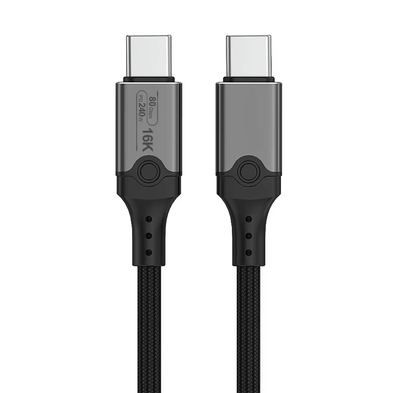 Type-C 转 Type-C Thunderbolt 5 16K 60HZ 240W 16K 60HZ 屏蔽 USB4 80Gbps / 120Gbps 高速传输线