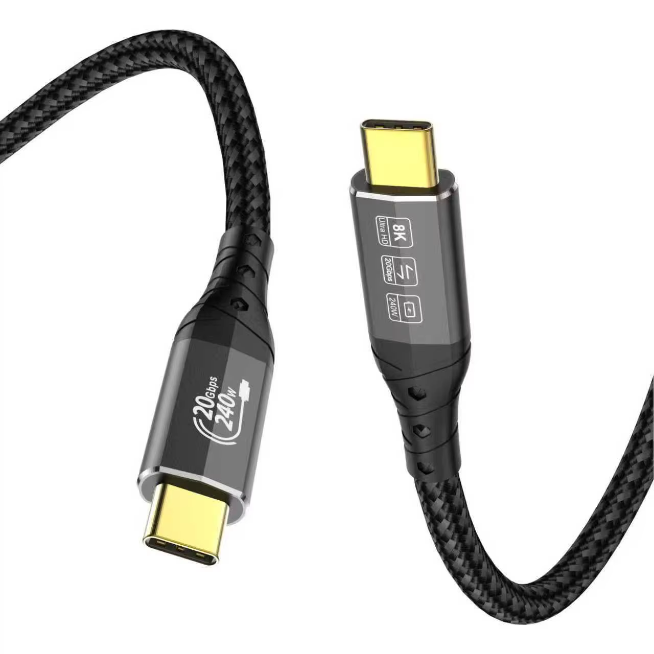 USB-C 100W 240W 屏蔽 純銅導體 USB 20Gbps 高速傳輸線