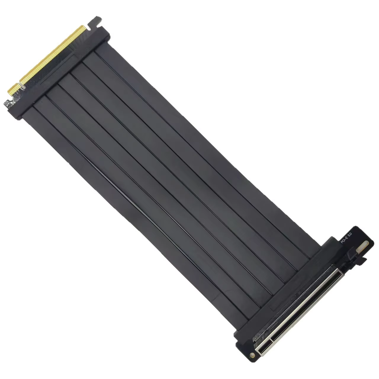 PCIe 5.0 X16 GPU Riser 180 Degree Rotational Connector Pure Copper Braid Shielding TPE Jacket Compatible Gen 5 GPUs Computer