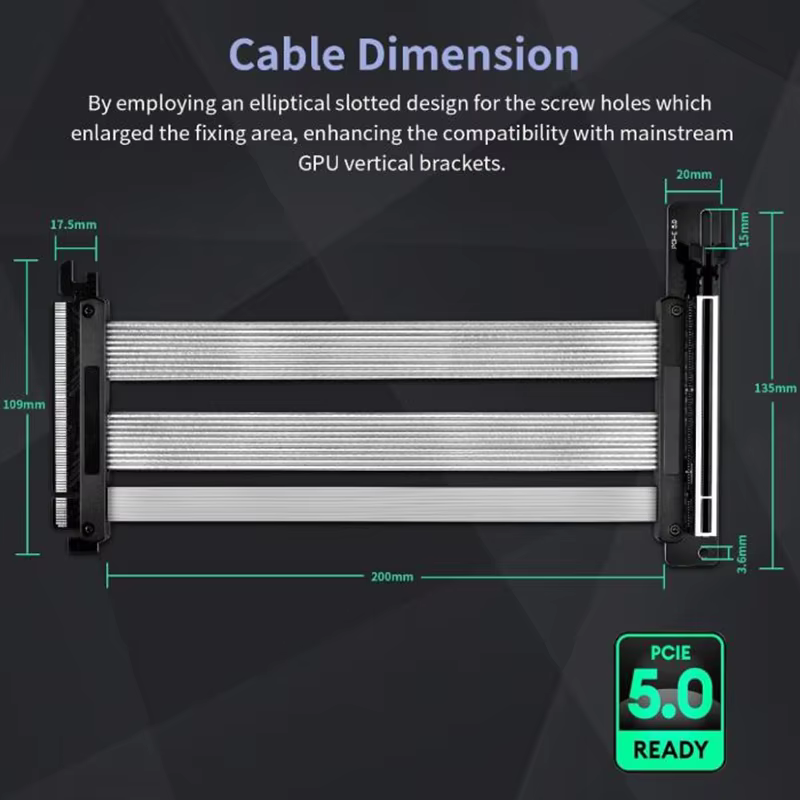 PCIe 5.0 x16 显卡延长线