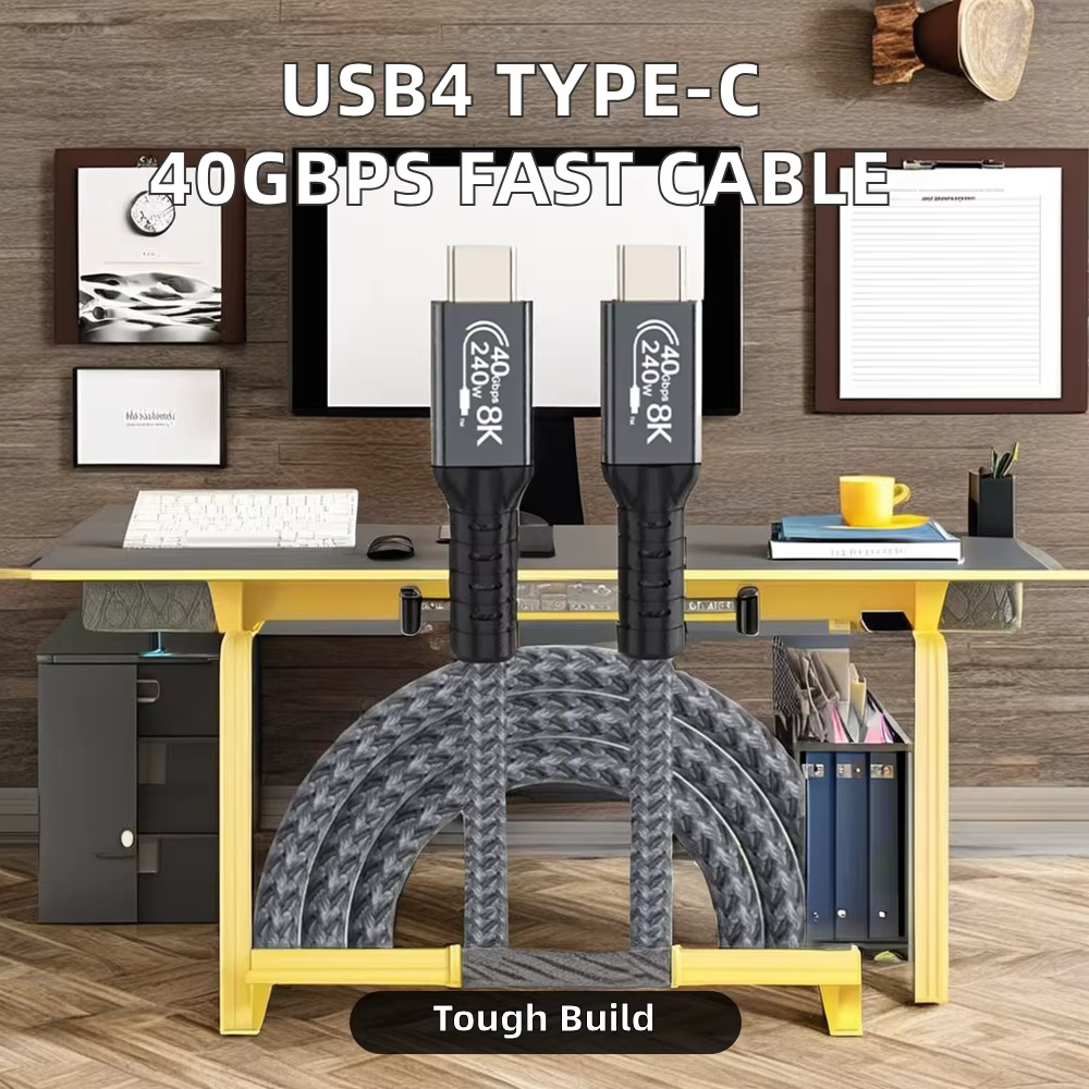 Type-C 1m 2m 純銅導體 USB4 40Gbps 全功能傳輸線