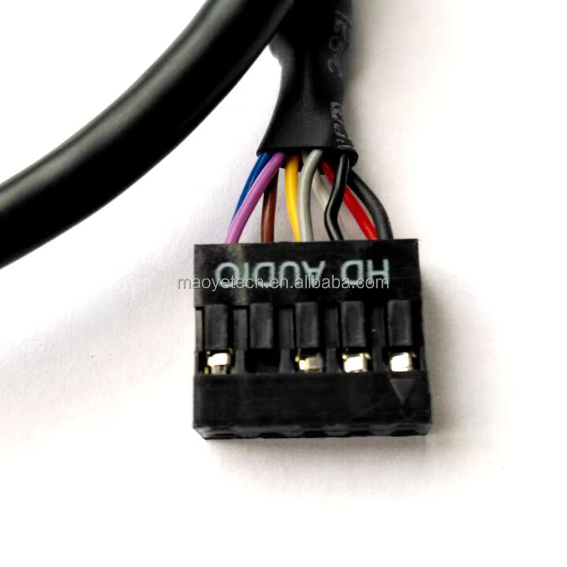 9 Pin 3.5mm HD Audio 電腦內部音訊與開關線纜組件